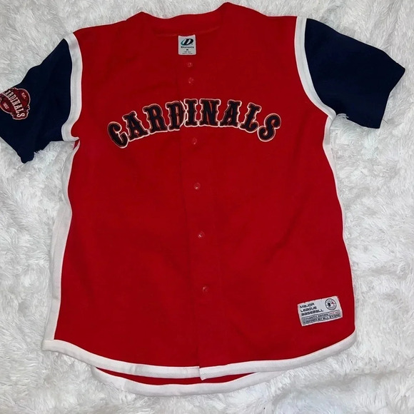 St. Louis Cardinals Vintage Dynasty Jersey Red White & Blue size Medium Patch - Picture 2 of 5